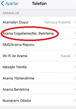 iPhone 5s numara engelleme