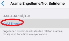 iPhone 5s numara engelleme
