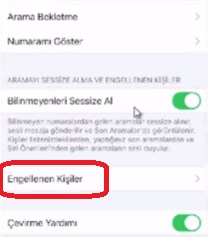 iPhone 8 numara engelleme