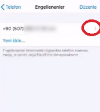 iPhone numara engelleme kaldırma