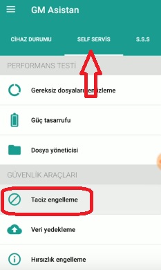 Engellenen numaradan gelen mesajları görme General Mobile