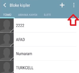 HTC arama engelleme kaldırma