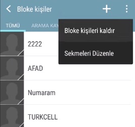 HTC arama engelleme kaldırma