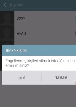 HTC arama engelleme kaldırma