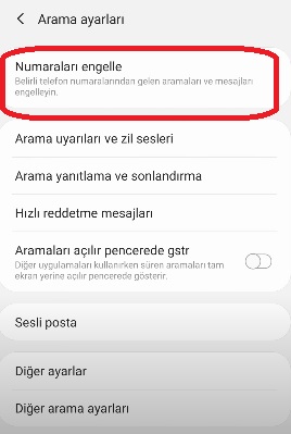 Samsung j7 arama engelleme kaldırma