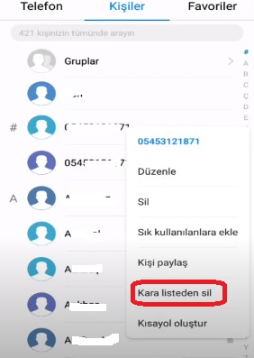 Huawei y6 numara engelleme kaldırma