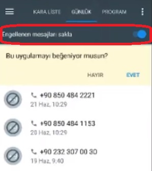 Numarasız mesajları engelleme