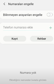 Samsung ifade engelleme yok