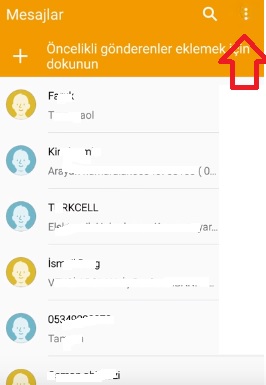 Samsung telefonlarda engellenen kişinin mesajlarını görme