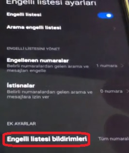 Xiaomi numara engelleme