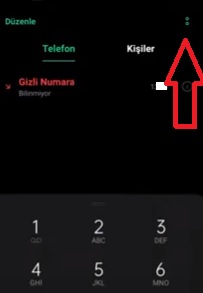 Oppo gizli numara engelleme