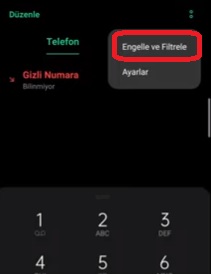 Oppo gizli numara engelleme