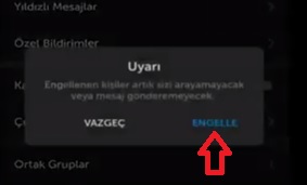 BİP numara engelleme