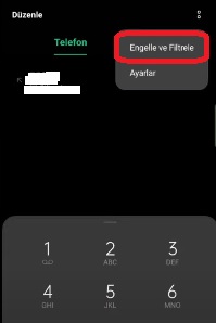 Oppo Reno 3 numara engelleme