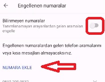Xiaomi poco numara engelleme