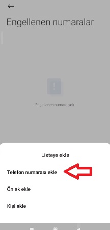 Xiaomi poco numara engelleme
