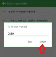 0850 numara engelleme iOS