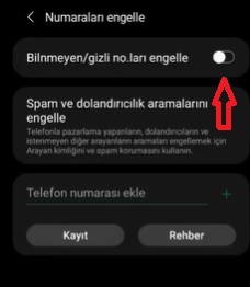 Samsung spam mesaj engelleme