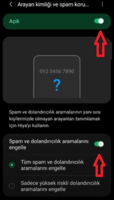 Samsung spam mesaj engelleme