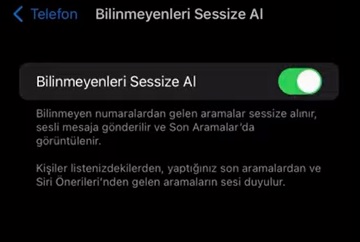 iPhone sessize alınan arama açma