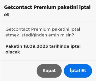 Getcontact premium iptal etme
