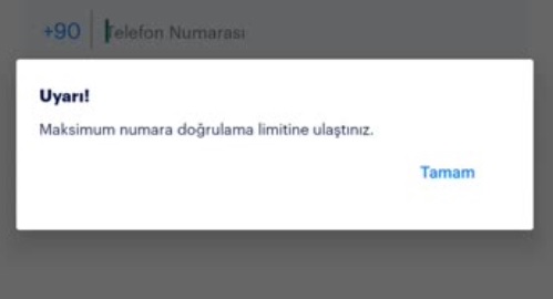 GetContact maksimum doğrulama limitine ulaştınız